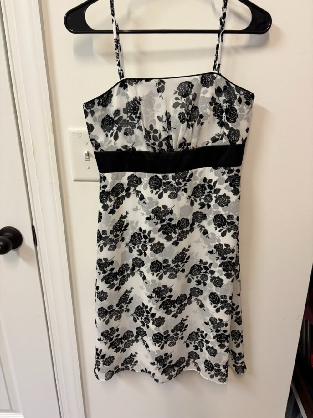 Black and white floral dress